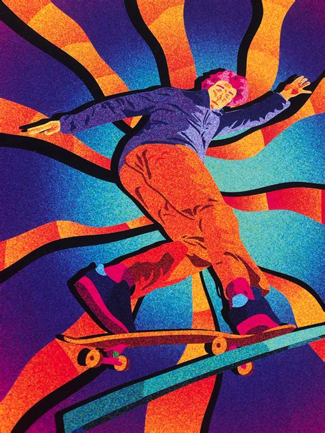 Rad Skateboarding Poster Cool Wall Art Skater Print Trippy Etsy