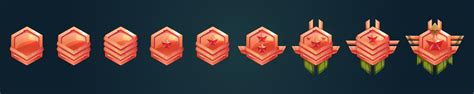 Game Rank Icons Bronze Level Badges Ui Banners 16265735 Vector Art At