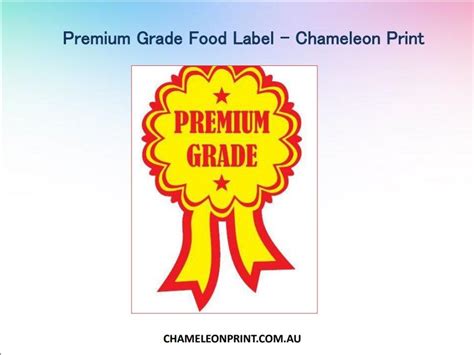 Product description & uses comming soon. Premium Grade Food Label in Australia - Chameleon Print ...