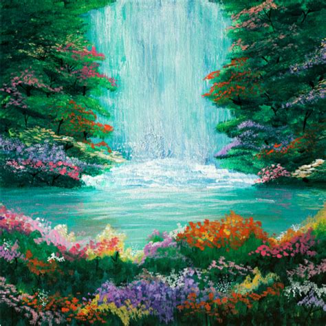 The Waterfall Acrylic Painting From Parimastudio Hunters Alley