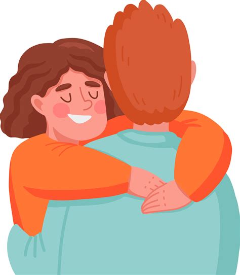 Two People Hugging Each Other With Their Arms Wrapped Around One