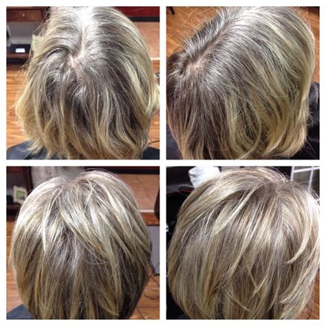 Before And After Grey Blending Gray Hair Growing Out Grey Hair With