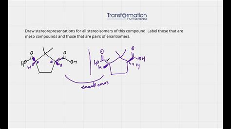 how to draw all stereoisomers of a molecule and label meso compounds