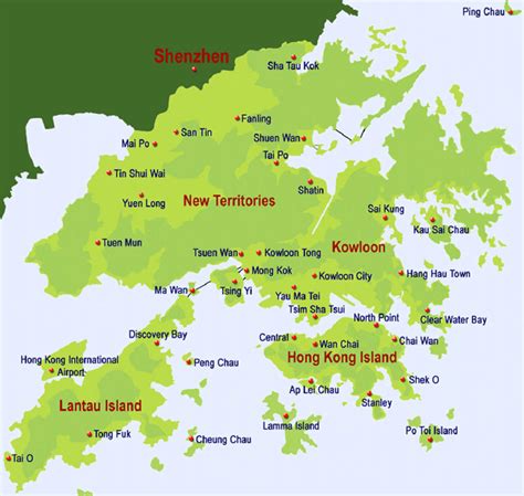 Locations Of Various Districts In The New Territories Source Hong