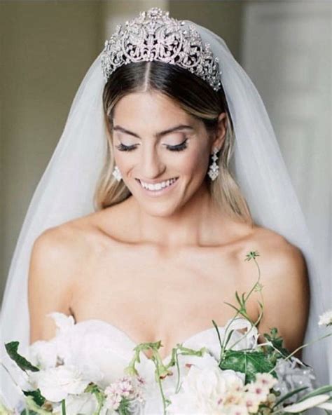 CALISTA Swarovski Crystal Bridal Tiara Pearling Added Wedding
