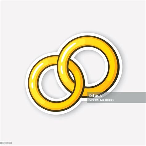 Sticker Two Gold Wedding Ring Stock Illustration Download Image Now