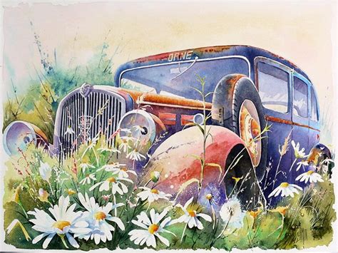 Painting Ideas Truck Art Watercolor Paintings Car Painting