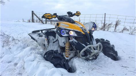 Canam Renegade 1000 Attacking Deep Snow Youtube