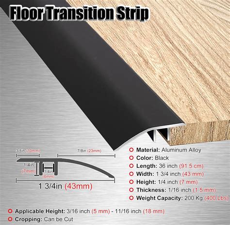 Buy Hrokz Aluminum Floor Transition Threshold Strip Wood To Tile 36 Inch Doorway Thresholds