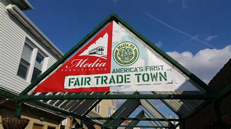 New Fair Trade Town Sign On The Plum Street Mall Media Pa America