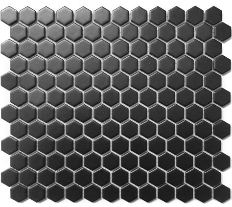 Roca Cc Mosaics 12x12 Matte Black Hexagon 1x1 Mosaic American Fast