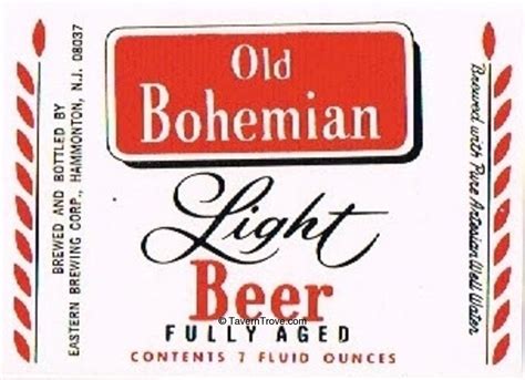 Item 67277 1970 Old Bohemian Light Beer Label