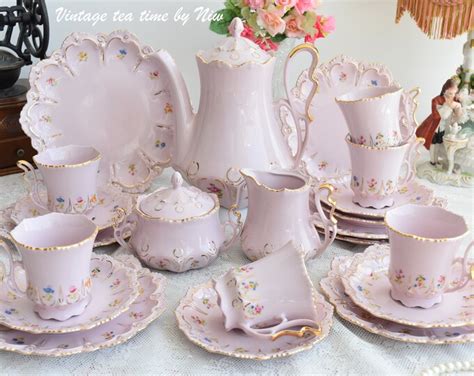 Vintage Tea Set Vintage Porcelain Slav Porcelain Pink Tea Cup Etsy