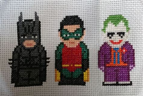The adventures of batman & robin 28 waste canvas designs (dc comics super heroes, leisure arts leaflet 2902) not stated on amazon.com. Batman, Robin, Joker Cross Stitch Little Red Stitches ...