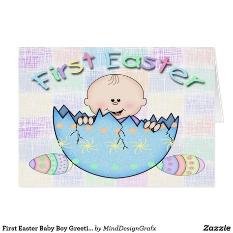 First Easter Baby Boy Greeting Card | Zazzle.com | Baby easter, Baby ...