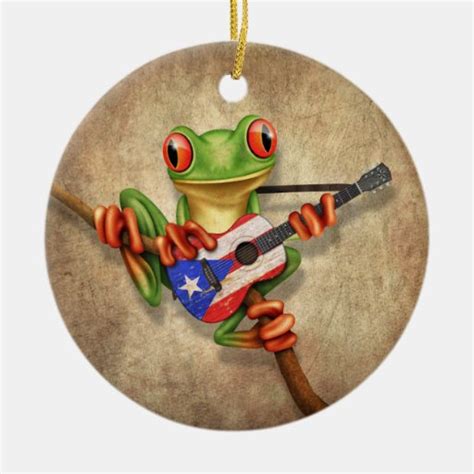 Ingredients puerto rican chorizo (or other raw spicy sausage), casing removed 2 cups leftover arroz con gandules (puerto rican rice and beans) Tree Frog Playing Puerto Rico Flag Guitar Ceramic Ornament | Zazzle