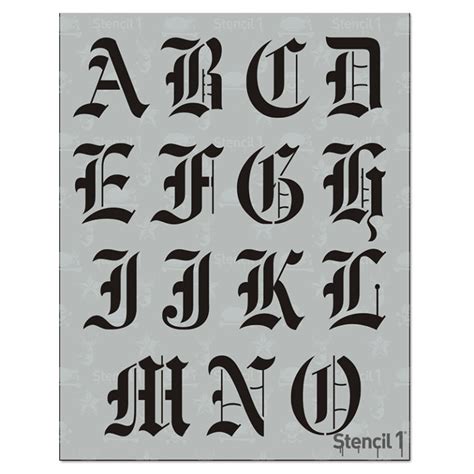 Old English Font Stencil Stencil 1