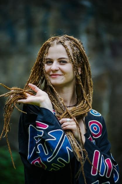 Premium Photo Beautiful Girl With Dreadlocks Dressed Hippie