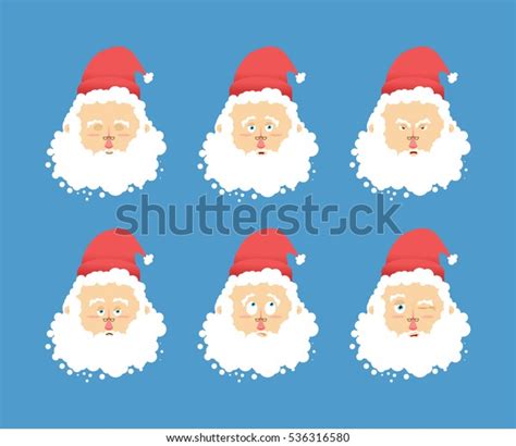 Santa Claus Emotions Set Christmas Character Stock Illustration 536316580