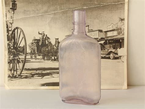 Vintage Purple Glass Bottle Whiskey Old West Saloon Ca 1870s Etsy Glass Bottles Purple