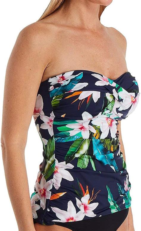 Lauren Ralph Lauren Womens Watercolor Tropical Floral Slimming Tankini