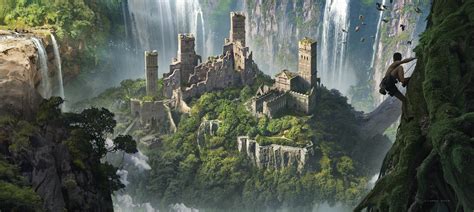 Ruins City Exploration Climbing Architecture Waterfall Castle