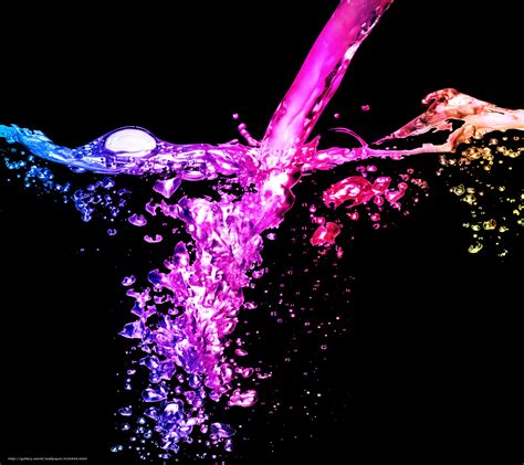 Download Wallpaper Rainbow Water Water Liquid Colored