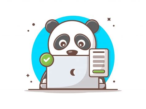 Desenhos Animados De Panda Bebê Fofo Sentado E Sorrindo Vetor Premium