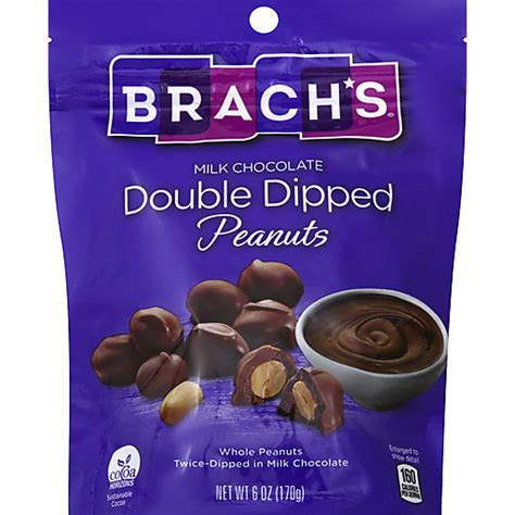 Brachs Milk Chocolate Double Dipped Peanuts 6 Oz Bag Chocolate
