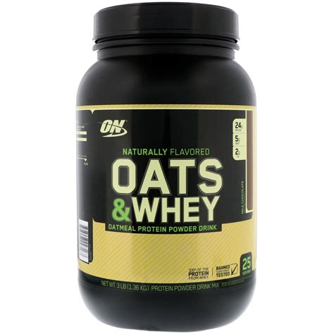 Optimum Nutrition, Oats & Whey, Oatmeal Protein Powder Drink, Milk Chocolate, 3 lbs (1.36 kg ...