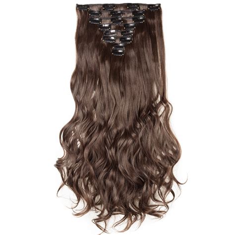 S Noilite Long Curly Wavy Clip In Hair Extension Heat Resistant Party Hair Natural Synthetic