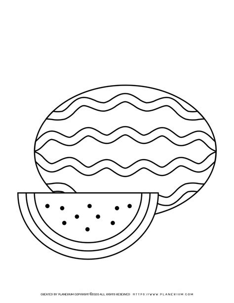Easy Watermelon Coloring Page