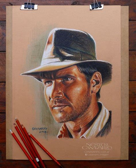 Indiana Jones On Behance Realistic Pencil Drawings Color Pencil