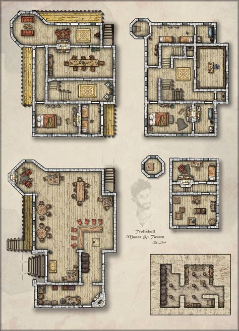 Trollskull Manor And Tavern Fantasy City Map