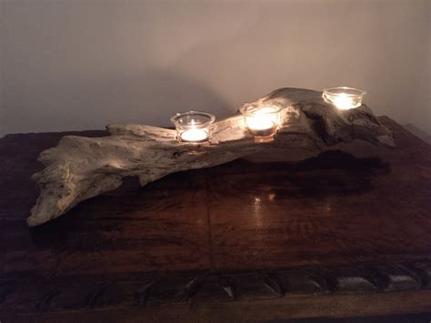 Driftwood Candle Holder Table Centerpiece Etsy