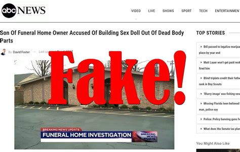 Fake News Son Of Funeral Home Owner Not Accused Of Building Sex Doll