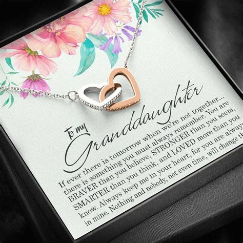 To My Granddaughter Necklace From Grandma Interlocking Hearts Etsy