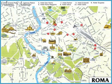 Rome Map Tourist Attractions Travelsfinderscom