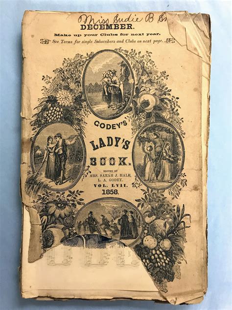 December 1858 Issue Of Godeys Ladys Book Magazine Etsy In 2021