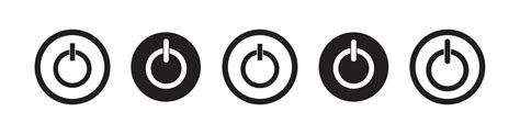 On Off Icon Icon Set Turn Off Buttons Power Off Vector Illustration