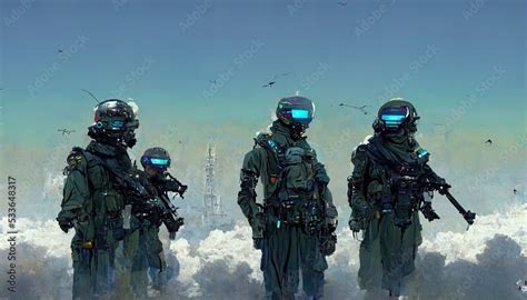 Futuristic Special Forces The Military Of The Future Art Stock