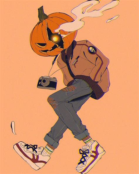 Aesthetic Pumpkin Head Anime Character Art Character Design Sketches
