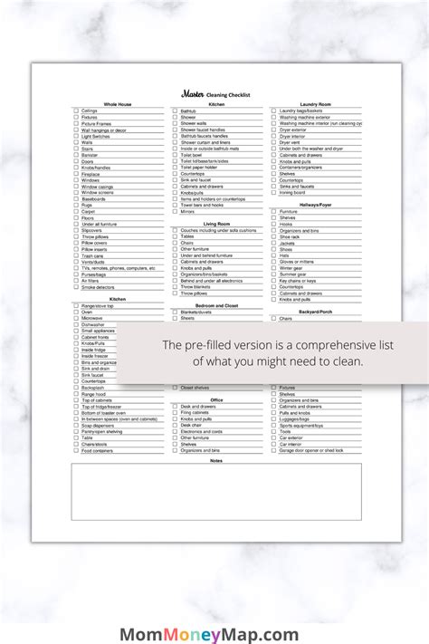 Master Cleaning Checklist Printable Pdf Cleaning Checklist Printable