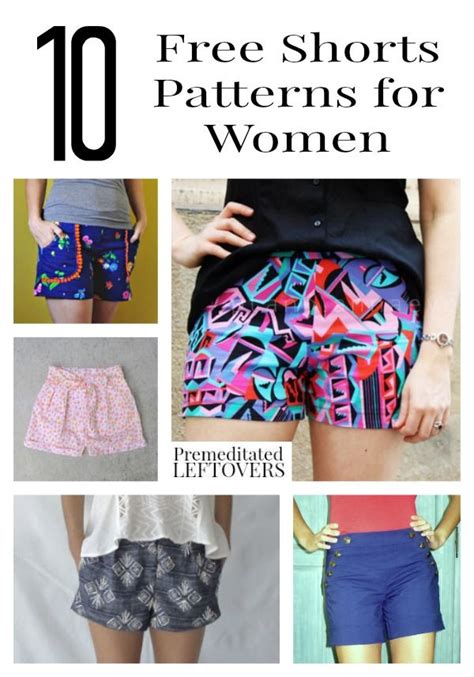 Shorts With The Words 10 Free Shorts Patterns For Women In Front Of
