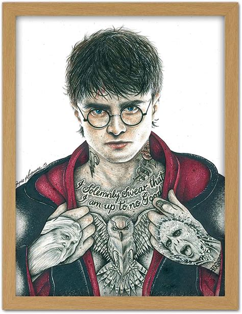 Wee Blue Coo Daniel Radcliffe Potter Tattoo Inked Ikons Wayne Maguire Artwork Framed