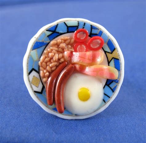Miniature Food Jewelry English Fried Breakfast Ring