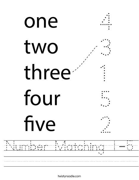 Writing Numbers 1 5 Worksheets