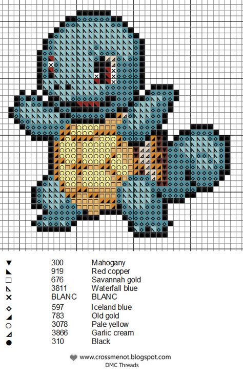 These patterns are inspired by the pokedex listings from the original classic pokemon game boy game sprites. Cross me not: Pokémon Squirtle