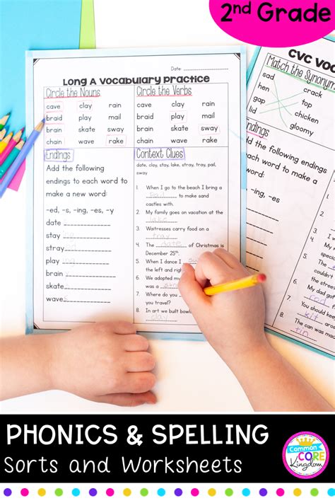 Second Grade Spelling Worksheets Grade Spelling Phonics Phonics