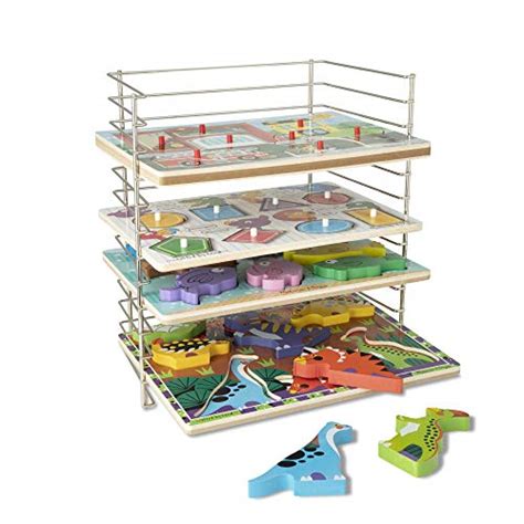 Melissa And Doug Multi Fit Metal Wire Puzzle Rack 12 Inches Wide And 075